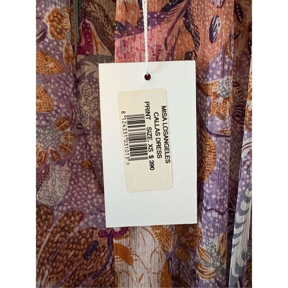 NWT Misa Los Angeles Callas Dress in Augusta Batik In Augusta Batik Pink XS $390 - Picture 10 of 14